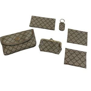 💜 EMSON Monogram 6-Piece Accessory Set Wallet, Coin Purse, Card Sleeves, Key Fob
